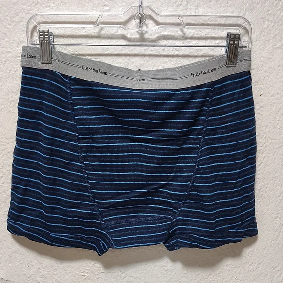 2 Pair Of Men's  Vintage Fruit of the Loom Striped Trunk Briefs Size L - Picture 5 of 8